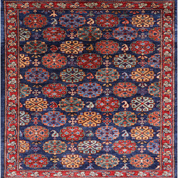 Square Mid-Century Modern Gray Oriental Rug, urb2295