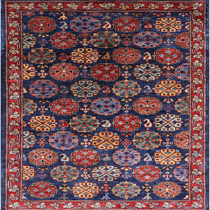 Square Mid-Century Modern Gray Oriental Rug, urb2295