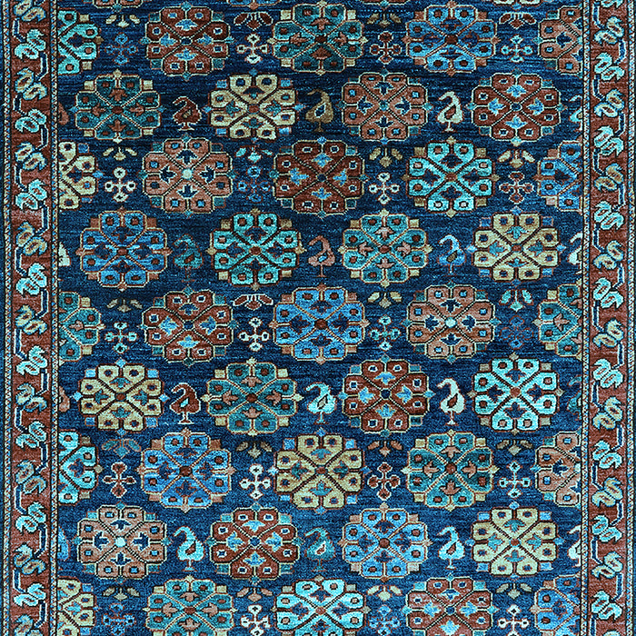 Machine Washable Oriental Light Blue Industrial Rug, wshurb2295lblu