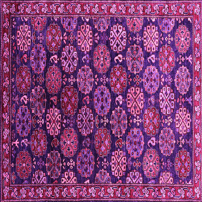 Square Machine Washable Oriental Pink Industrial Rug, wshurb2295pnk