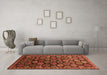 Machine Washable Oriental Orange Industrial Area Rugs in a Living Room, wshurb2295org