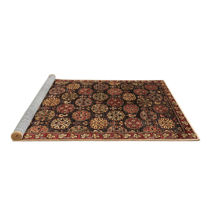 Sideview of Machine Washable Oriental Brown Industrial Rug, wshurb2295brn