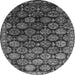 Round Oriental Gray Industrial Rug, urb2295gry