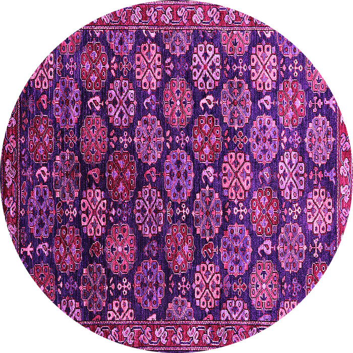Round Oriental Pink Industrial Rug, urb2295pnk