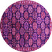 Round Oriental Pink Industrial Rug, urb2295pnk