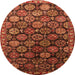 Round Oriental Orange Industrial Rug, urb2295org