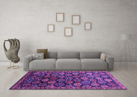 Machine Washable Oriental Purple Industrial Rug, wshurb2295pur