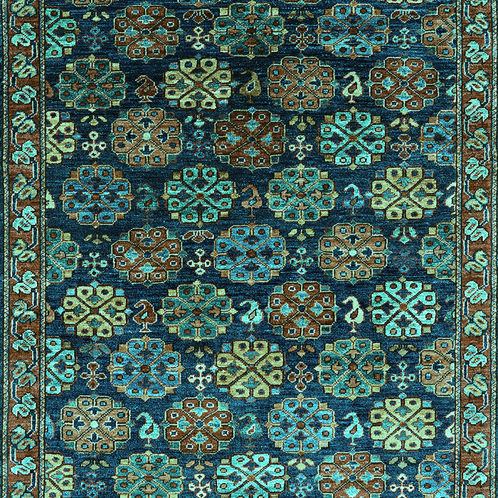 Machine Washable Oriental Turquoise Industrial Area Rugs, wshurb2295turq