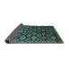 Sideview of Oriental Turquoise Industrial Rug, urb2295turq