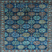 Square Oriental Light Blue Industrial Rug, urb2295lblu