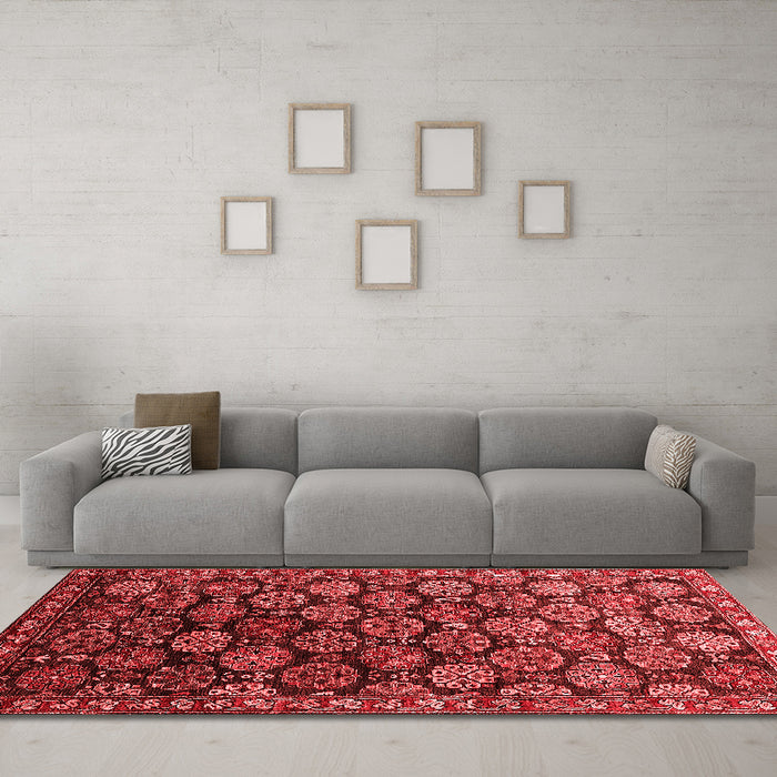 Industrial Red Washable Rugs