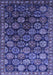 Machine Washable Oriental Blue Industrial Rug, wshurb2295blu