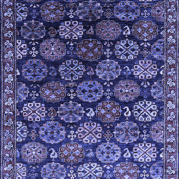 Machine Washable Oriental Blue Industrial Rug, wshurb2295blu