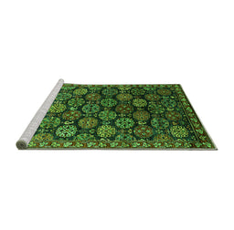 Sideview of Machine Washable Oriental Green Industrial Area Rugs, wshurb2295grn