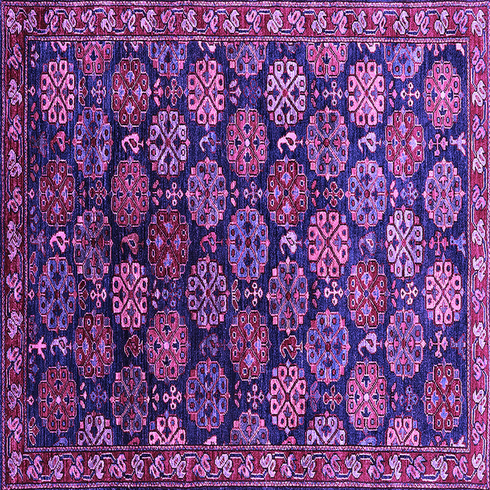 Square Machine Washable Oriental Purple Industrial Area Rugs, wshurb2295pur