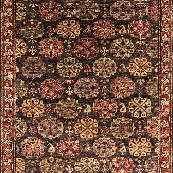 Machine Washable Oriental Brown Industrial Rug, wshurb2295brn