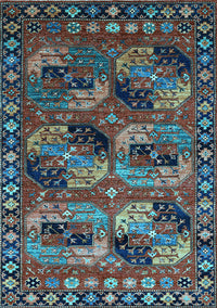 Oriental Light Blue Industrial Rug, urb2296lblu