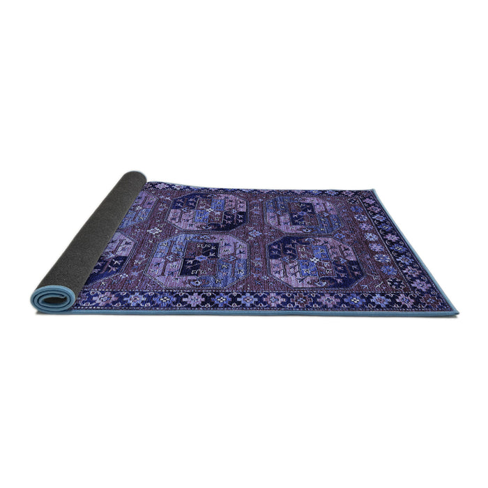 Sideview of Oriental Blue Industrial Rug, urb2296blu