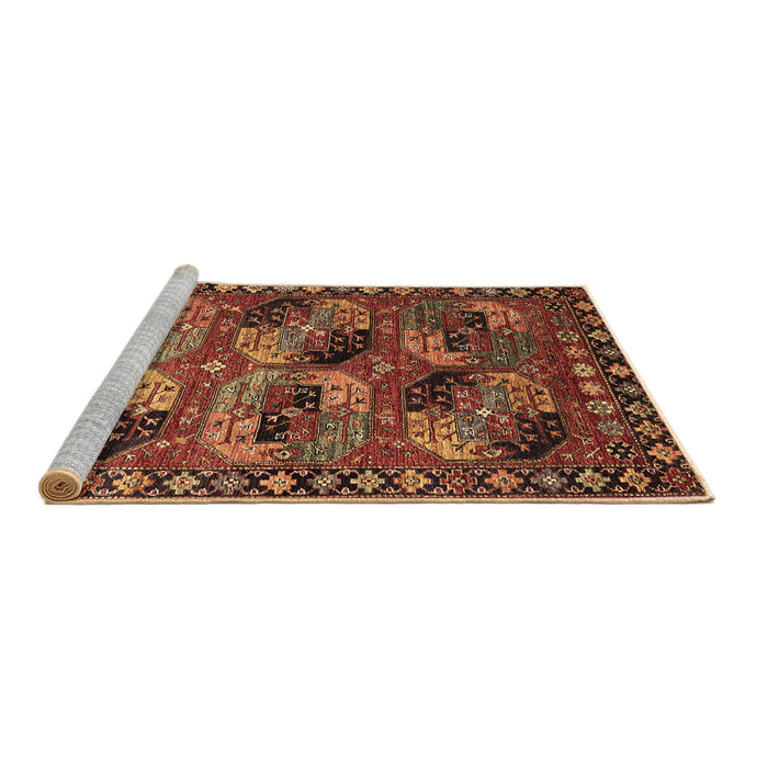 Sideview of Machine Washable Oriental Brown Industrial Rug, wshurb2296brn