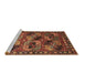 Sideview of Machine Washable Oriental Brown Industrial Rug, wshurb2296brn