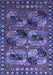 Machine Washable Oriental Blue Industrial Rug, wshurb2296blu