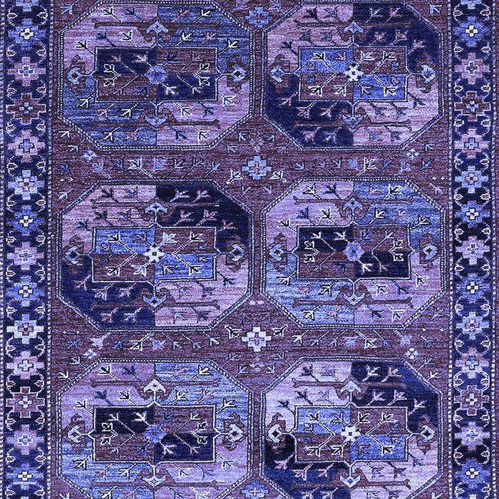 Machine Washable Oriental Blue Industrial Rug, wshurb2296blu