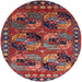 Round Mid-Century Modern Rose Purple Oriental Rug, urb2296