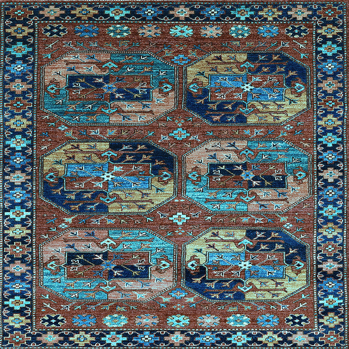 Square Oriental Light Blue Industrial Rug, urb2296lblu