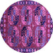 Round Oriental Purple Industrial Rug, urb2296pur