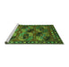 Sideview of Machine Washable Oriental Green Industrial Area Rugs, wshurb2296grn