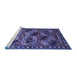 Sideview of Machine Washable Oriental Blue Industrial Rug, wshurb2296blu