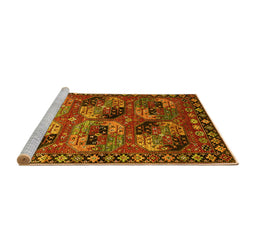 Sideview of Machine Washable Oriental Yellow Industrial Rug, wshurb2296yw