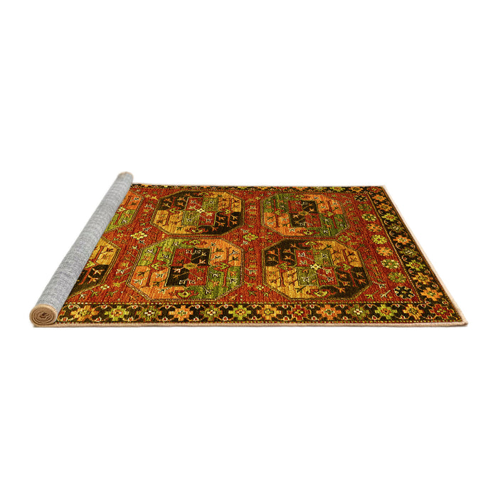 Sideview of Machine Washable Oriental Yellow Industrial Rug, wshurb2296yw