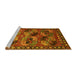 Sideview of Machine Washable Oriental Yellow Industrial Rug, wshurb2296yw