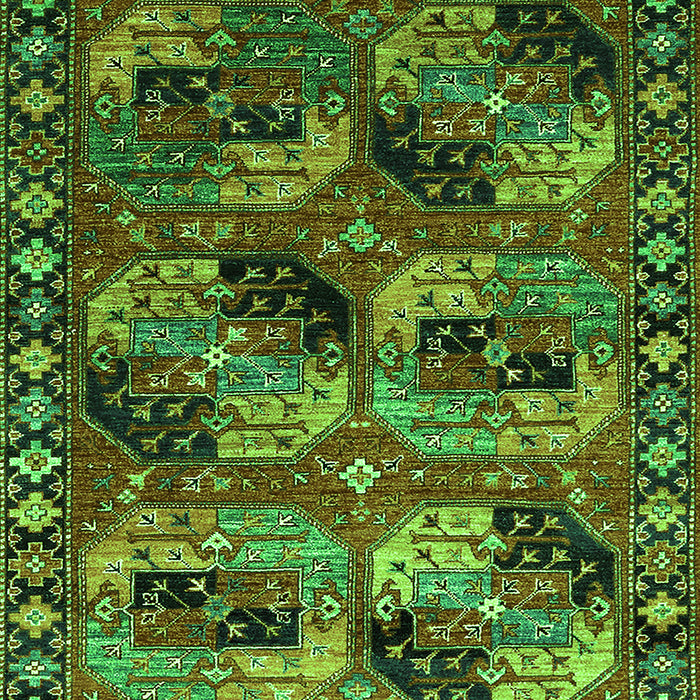 Machine Washable Oriental Green Industrial Area Rugs, wshurb2296grn