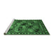 Sideview of Machine Washable Oriental Emerald Green Industrial Area Rugs, wshurb2296emgrn