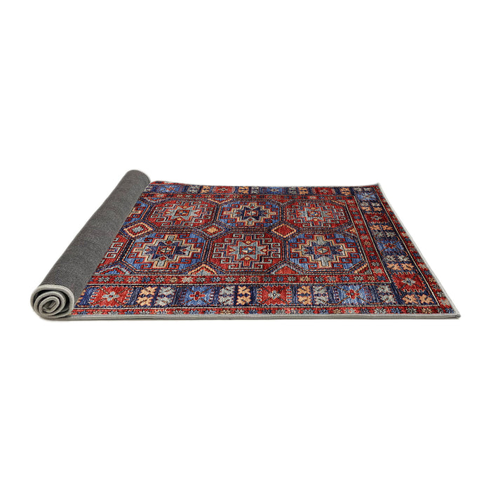 Sideview of Mid-Century Modern Saffron Red Oriental Rug, urb2297