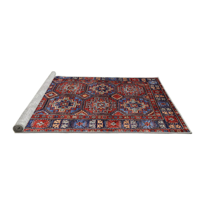 Sideview of Machine Washable Industrial Modern Saffron Red Rug, wshurb2297
