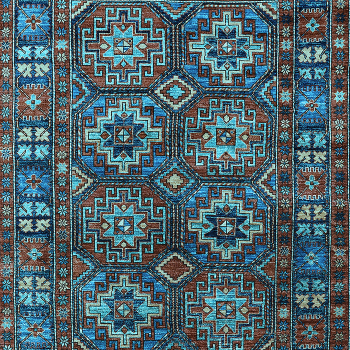 Machine Washable Oriental Light Blue Industrial Rug, wshurb2297lblu