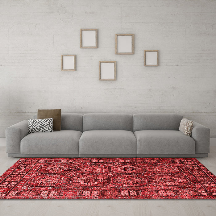 Industrial Red Washable Rugs