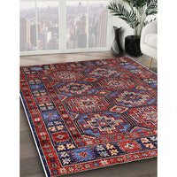 Mid-Century Modern Saffron Red Oriental Rug, urb2297