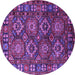 Round Oriental Purple Industrial Rug, urb2297pur