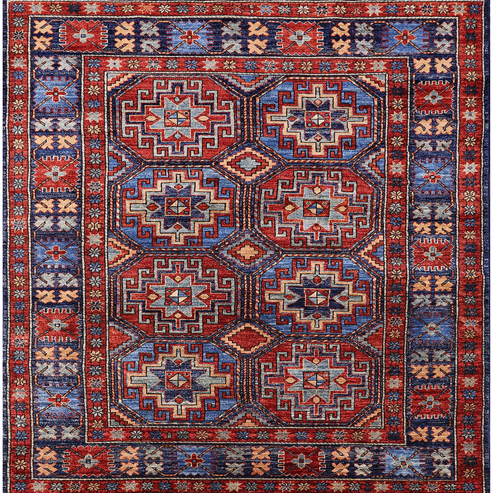 Square Machine Washable Industrial Modern Saffron Red Rug, wshurb2297