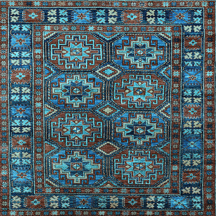 Square Oriental Light Blue Industrial Rug, urb2297lblu