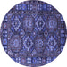 Round Oriental Blue Industrial Rug, urb2297blu