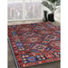 Mid-Century Modern Saffron Red Oriental Rug in Family Room, urb2297