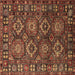 Square Oriental Brown Industrial Rug, urb2297brn