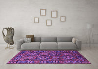 Machine Washable Oriental Purple Industrial Rug, wshurb2297pur