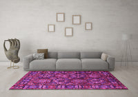 Machine Washable Oriental Pink Industrial Rug, wshurb2297pnk