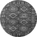 Round Oriental Gray Industrial Rug, urb2297gry